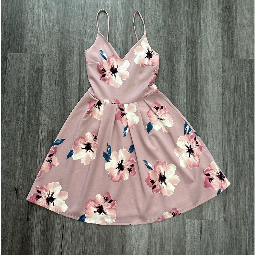 Flowered Spaghetti Strapped Dress